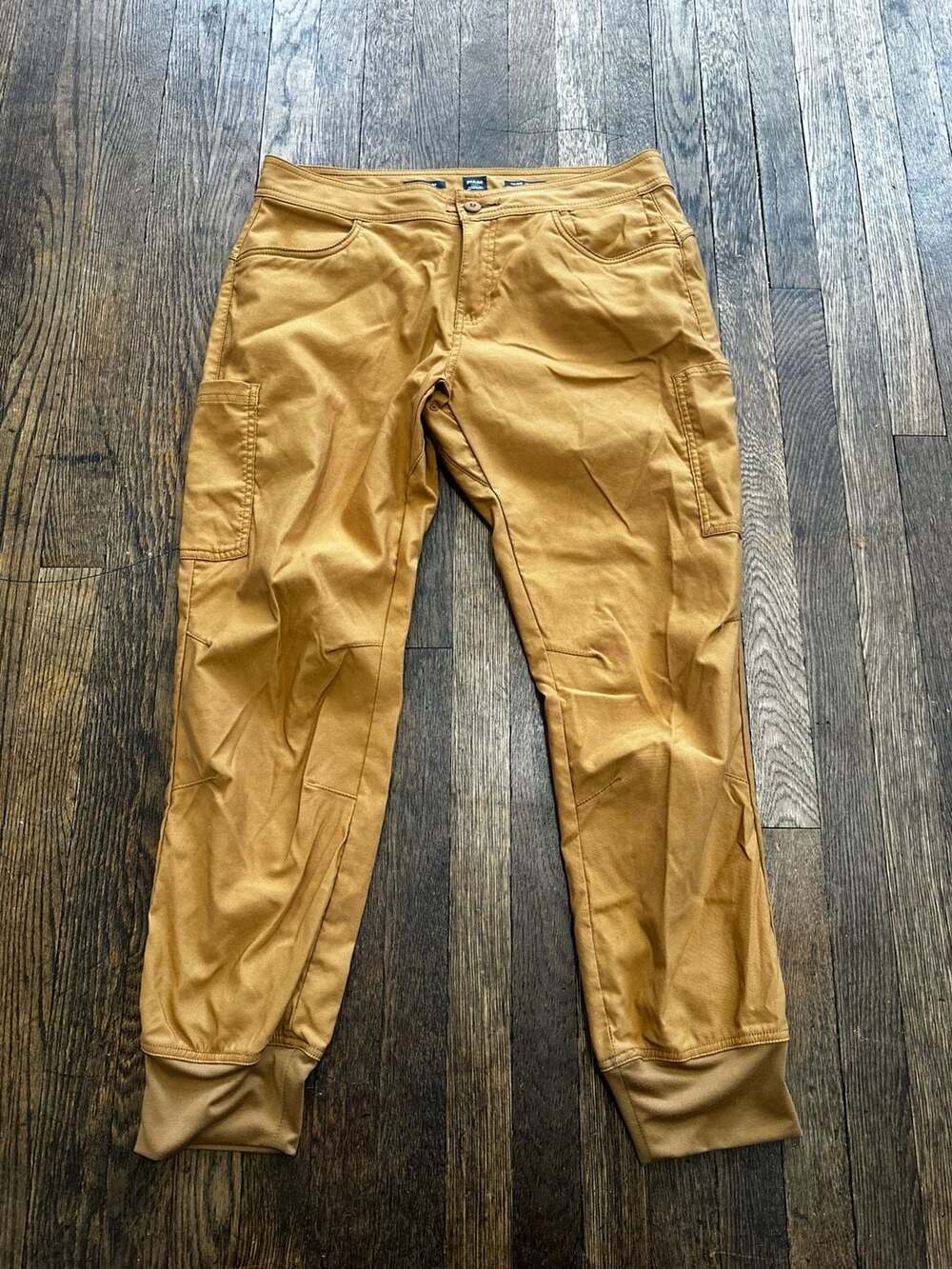 prAna Halle Jogger Pants Size 10/RG Mustard Tan Outdoor Hiking Climbing
